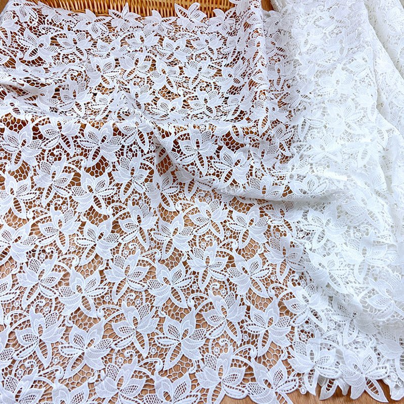 Lace Fabric Milk Silk Double Edge Polyester for Apparel Wholesale Supp 6